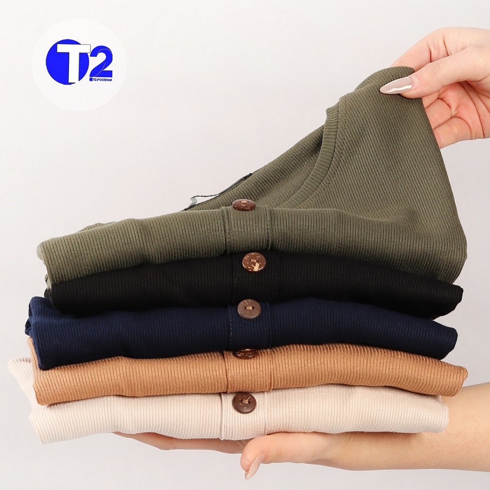 تیشرت بیگ سایز برشکا جلودکمه  پنج رنگ اصلی (2990)