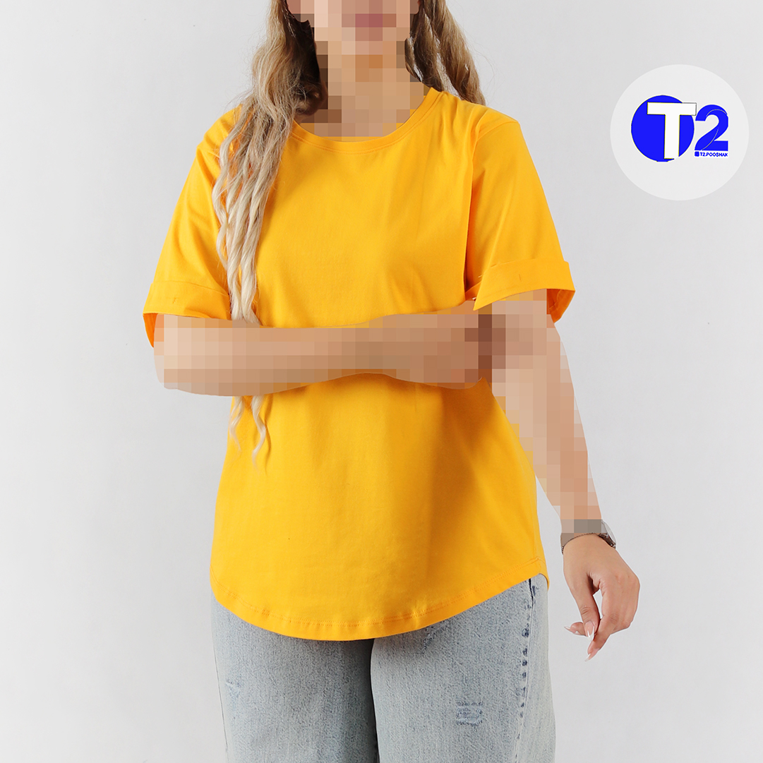 تیشرت بیسیک پایین هلالی (3475)