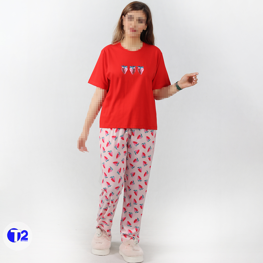 ست تیشرت وشلوار ریپس وپنبه (3637)