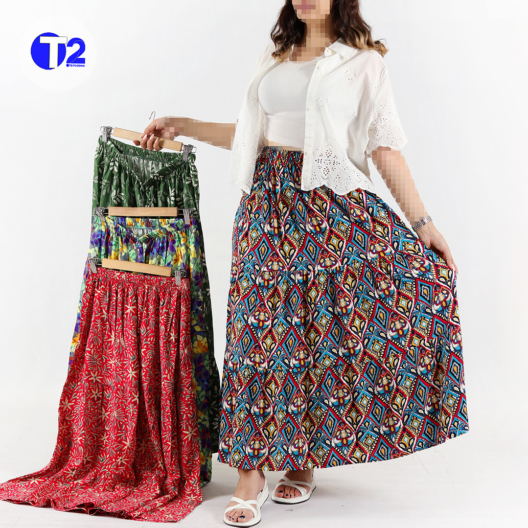دامن بلند چین وا چین نخی تایلندی طرح جدید( 3417)