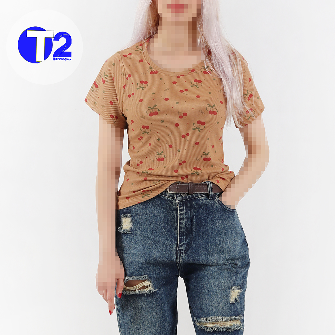 تیشرت کراپ چاپی برشکا (3451)