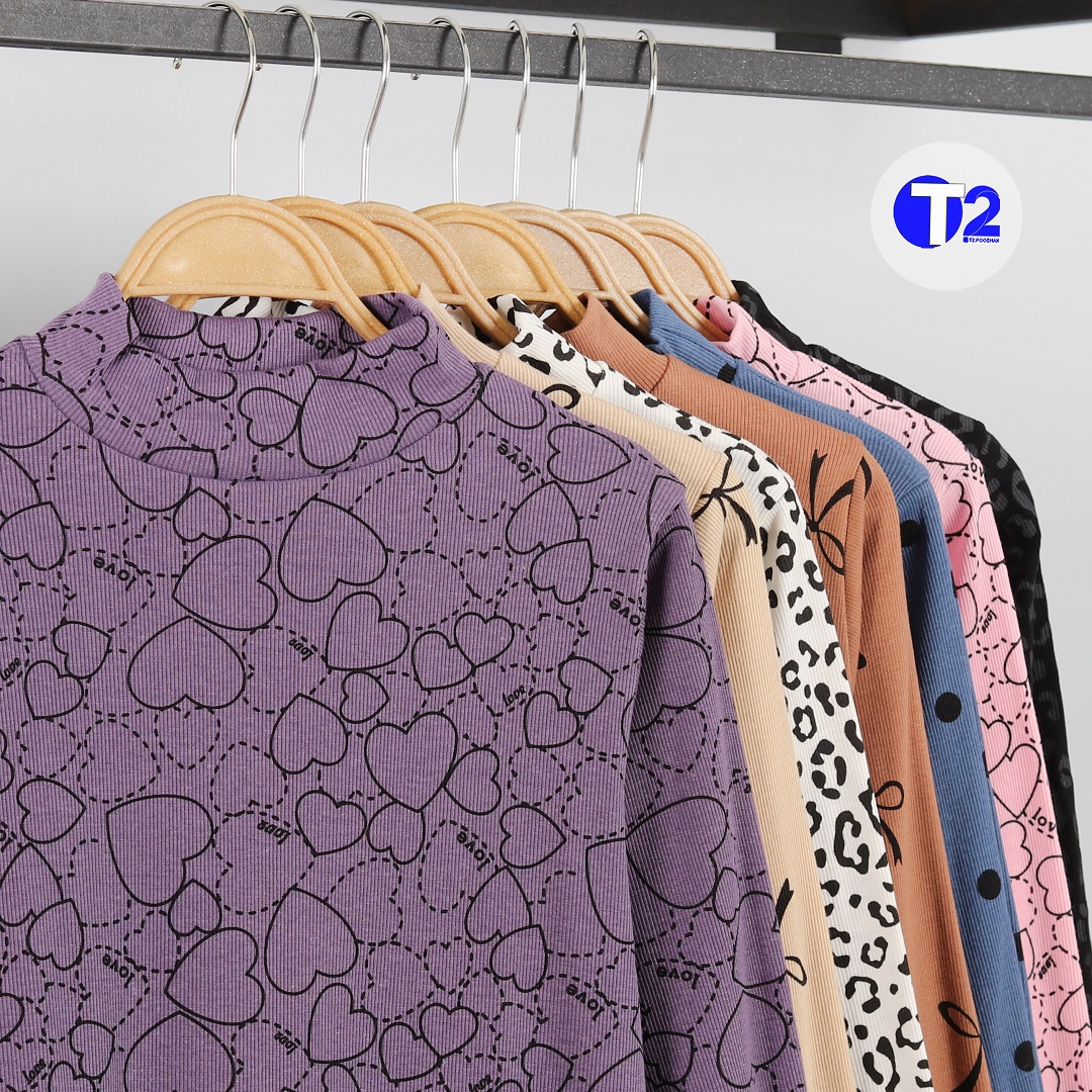 بلوزفانریپ چاپی یقه ایستاده پک 7تایی(3188)