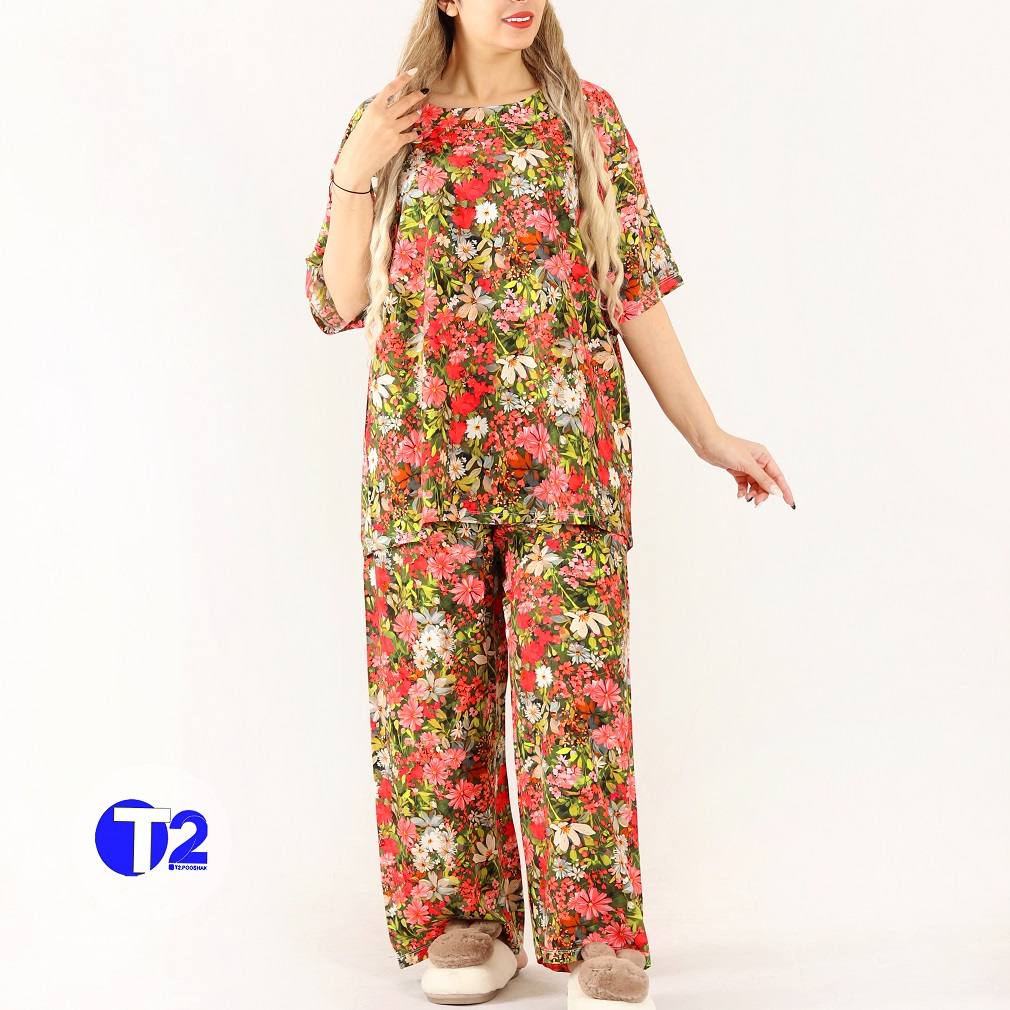 ست تیشرت وشلوار نخی نازلی (2970)