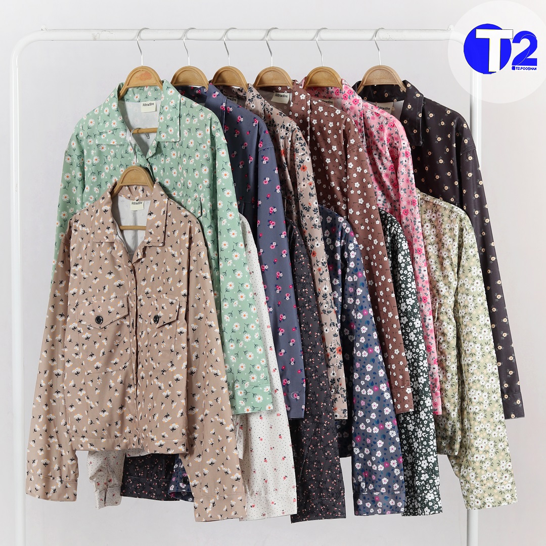 بامبرجکت 4جیب مخمل کبریتی گلدار (3288)