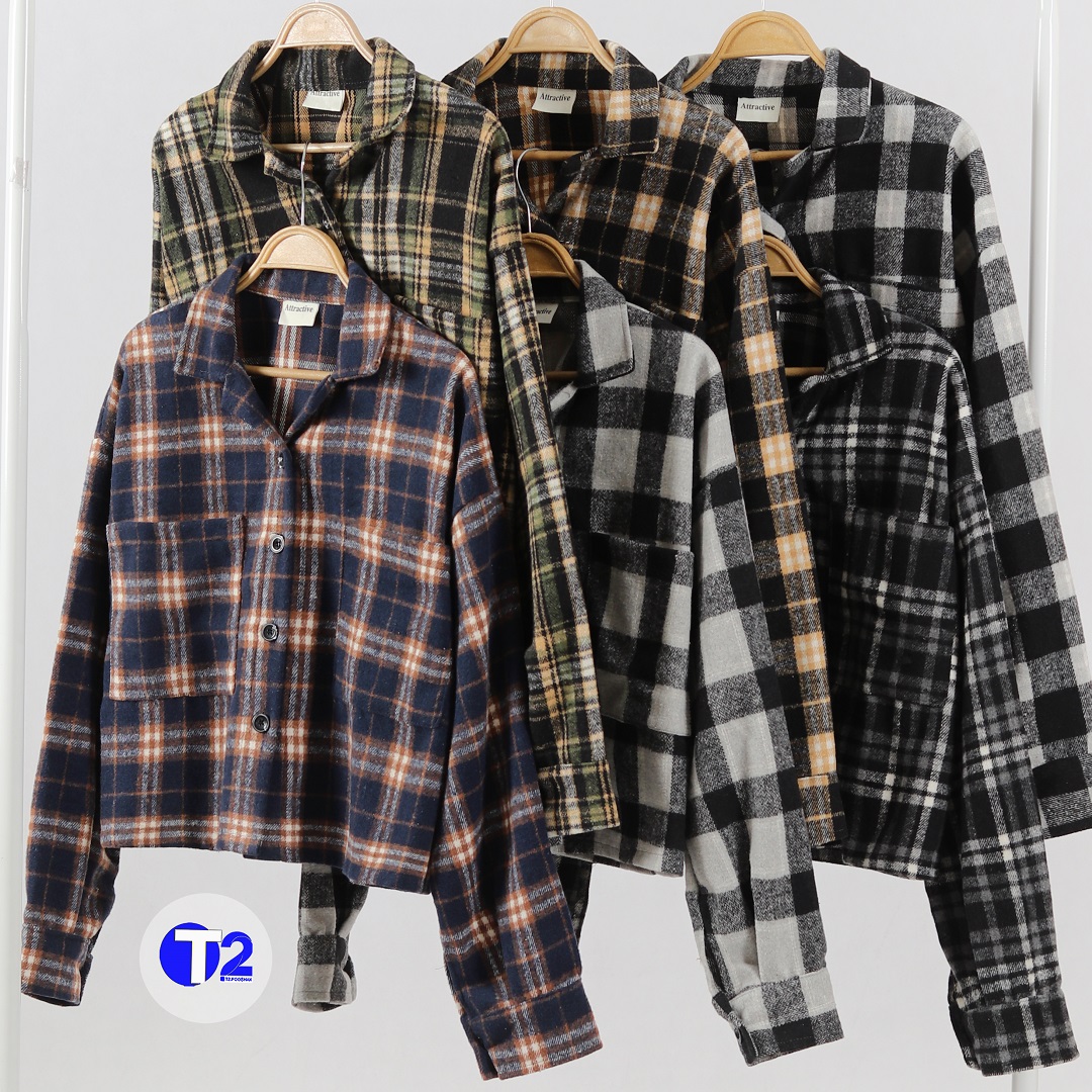 شومیز پشمی چهارخونه سوپر لش (3202)