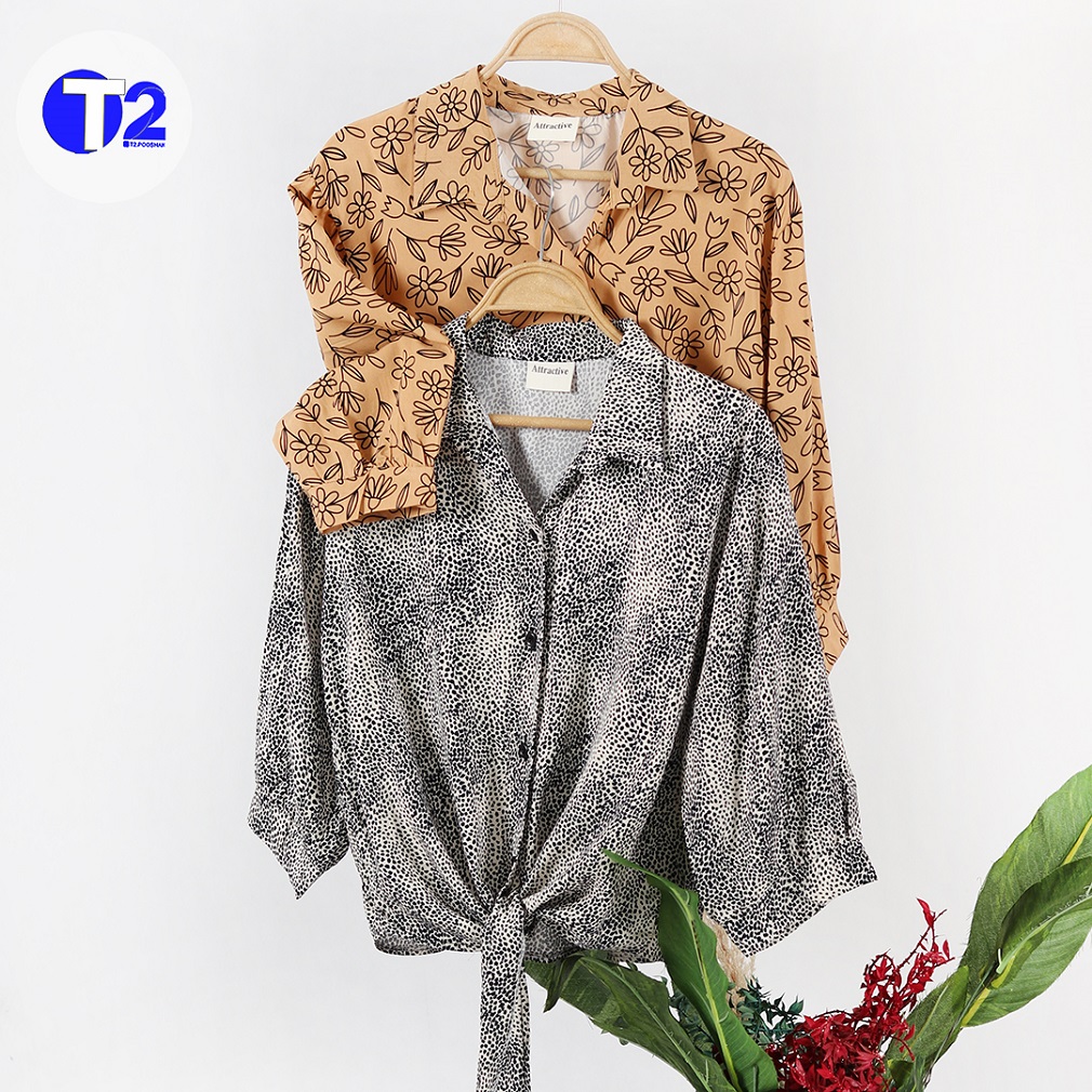 شومیز گره ای گل ریز وارداتی (3518)