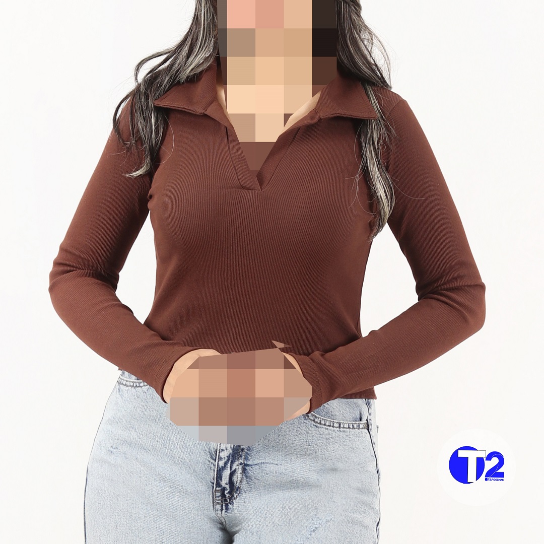 بلوز کراپ یقه شکاری (3152)