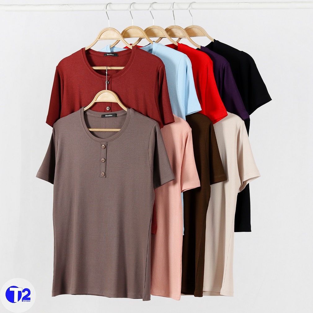 تیشرت جلودکمه بیگ سایز برشکا پک رنگی (3276)