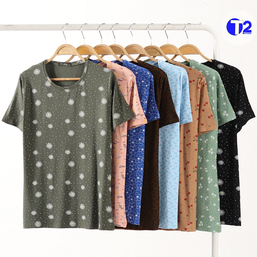 تیشرت یقه گرد چاپی برشکا(3533)