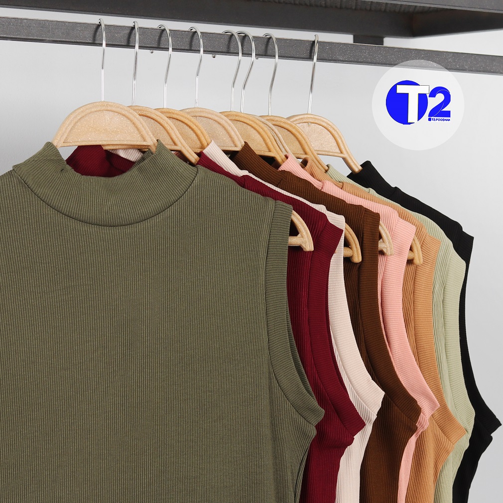 تاپ یقه ایستاده برشکا سایزدو پک 8رنگ (3197)