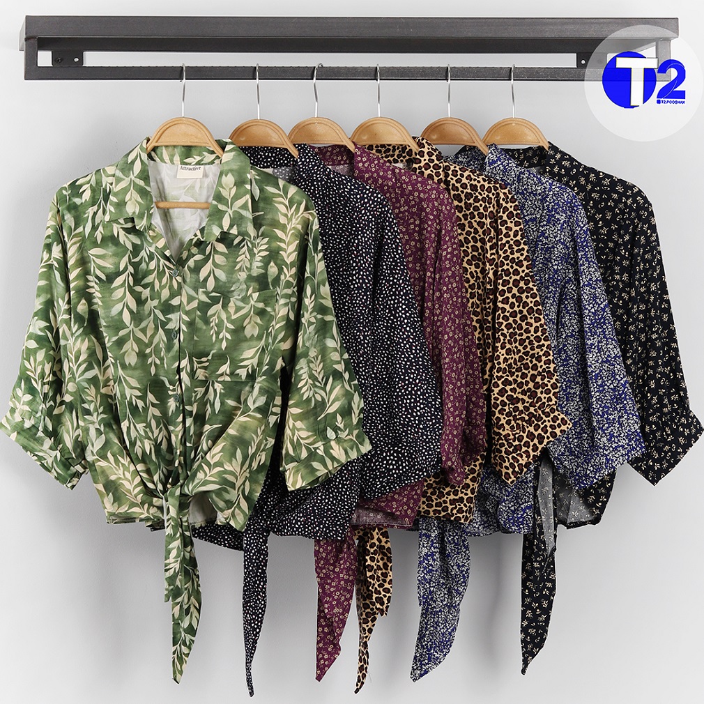 شومیز مانتو پایین گره نخی وارداتی (3398)