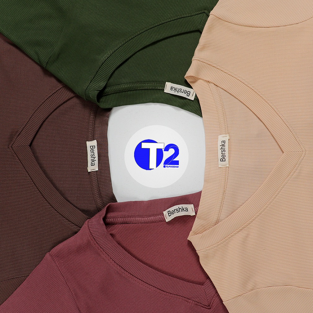 تیشرت یقه هفت برشکا پک رنگی (3281)