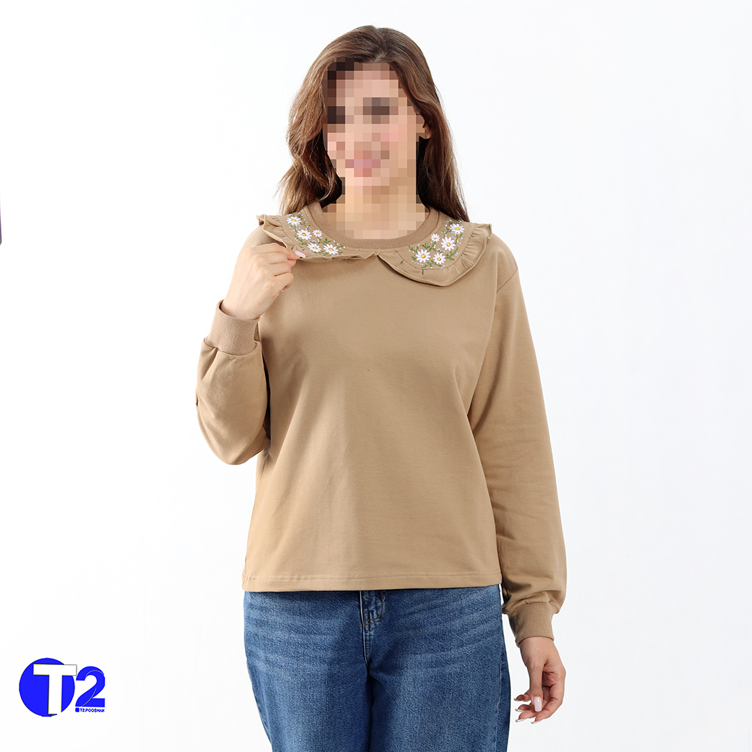 بلوزدورس یقه ب ب بابونه گلدوزی(3630)