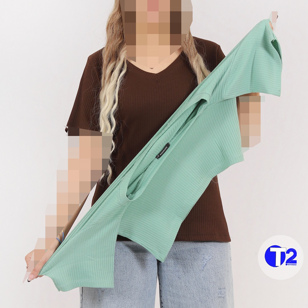 تیشرت یقه هفت کرکره ده رنگ (3166)