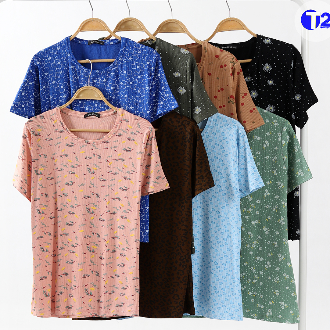 تیشرت یقه گرد چاپی برشکا(3533)