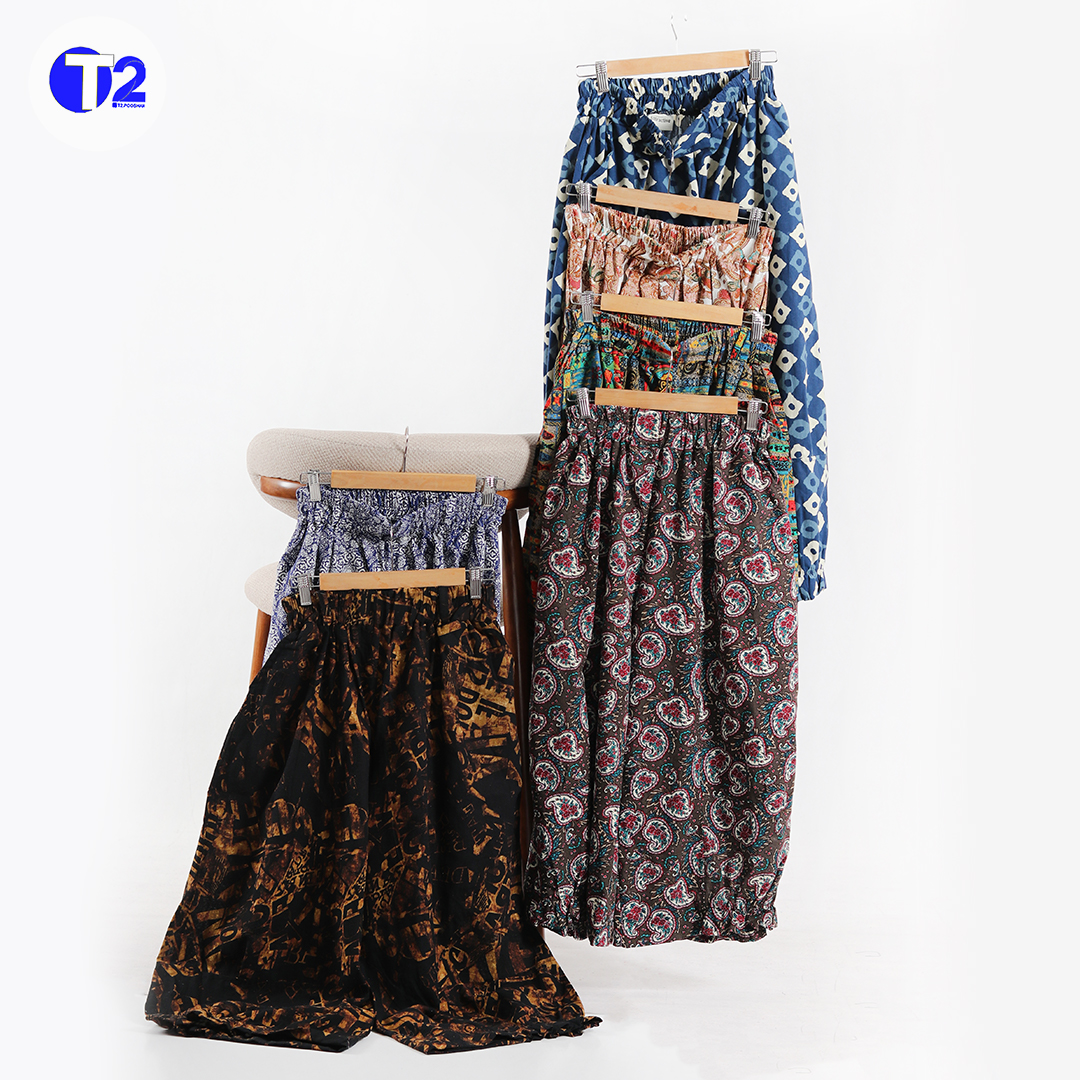 شلوار لینن چاپی پایین چین دار اتنا (3550)