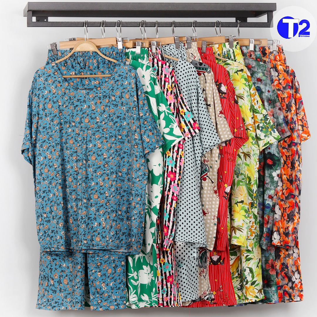 ست تیشرت شلوار نخی وارداتی پیله دار (2844)