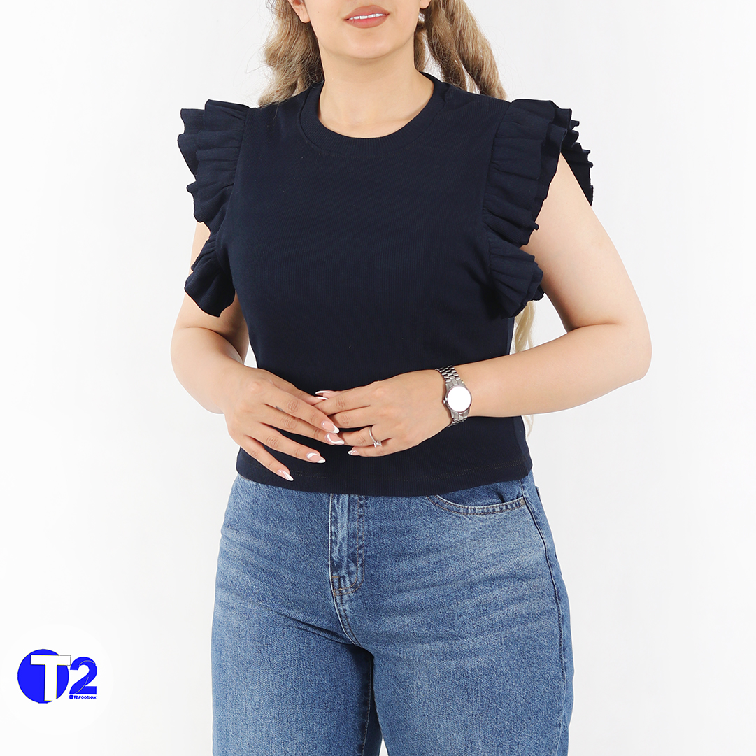 کراپ تاپ استین پروانه ای (3464)
