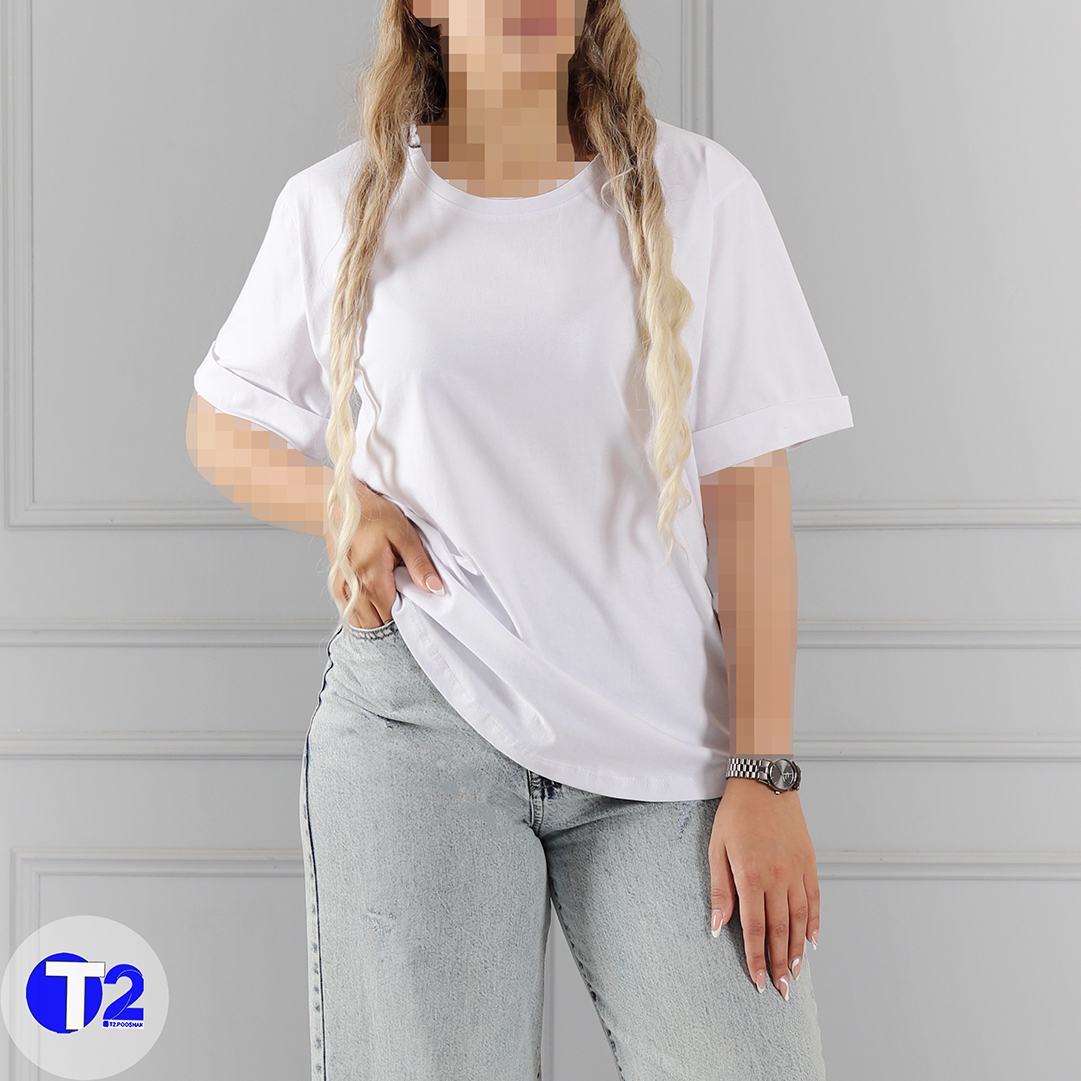 تیشرت بیسیک پایین هلالی (3475)