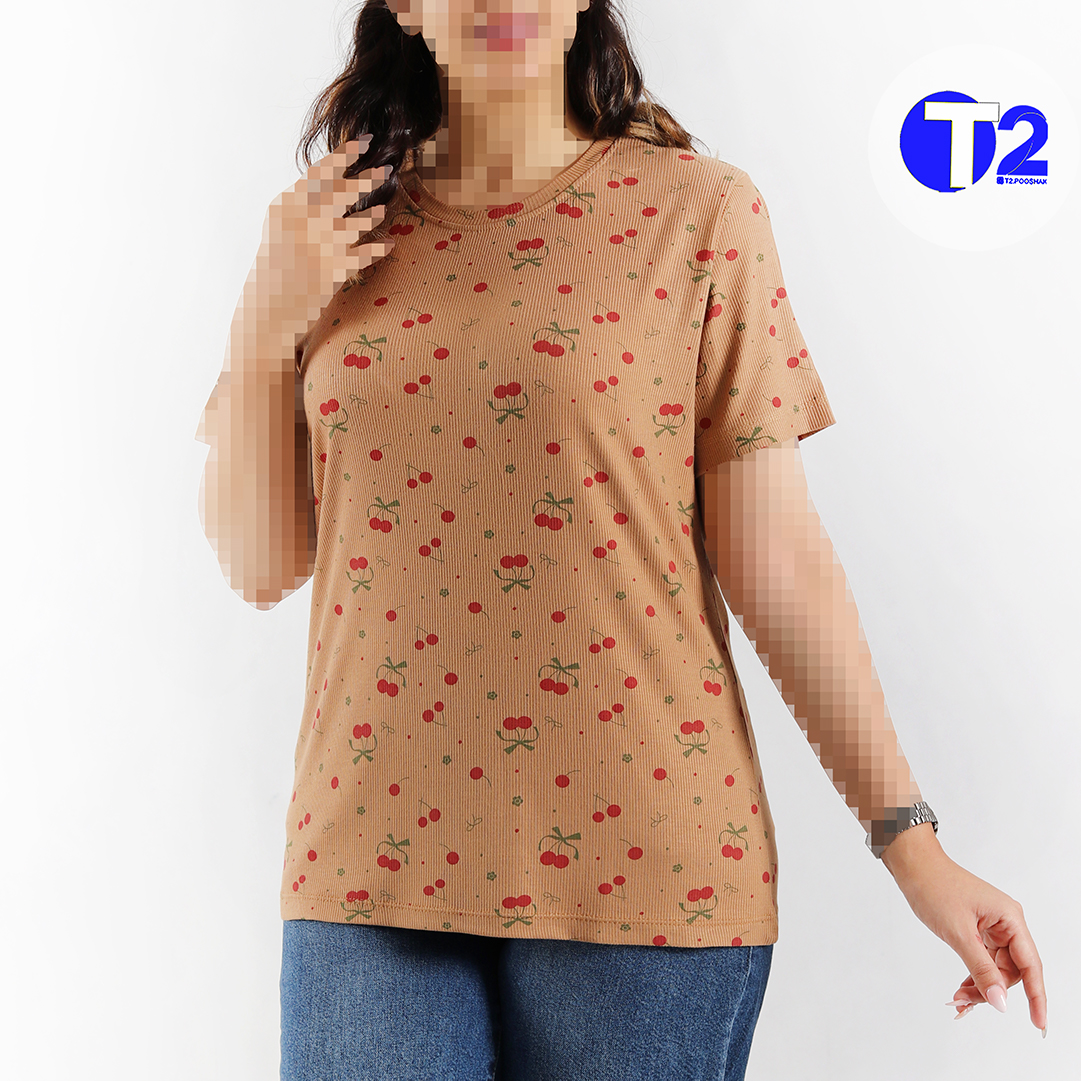 تیشرت یقه گرد چاپی برشکا(3533)