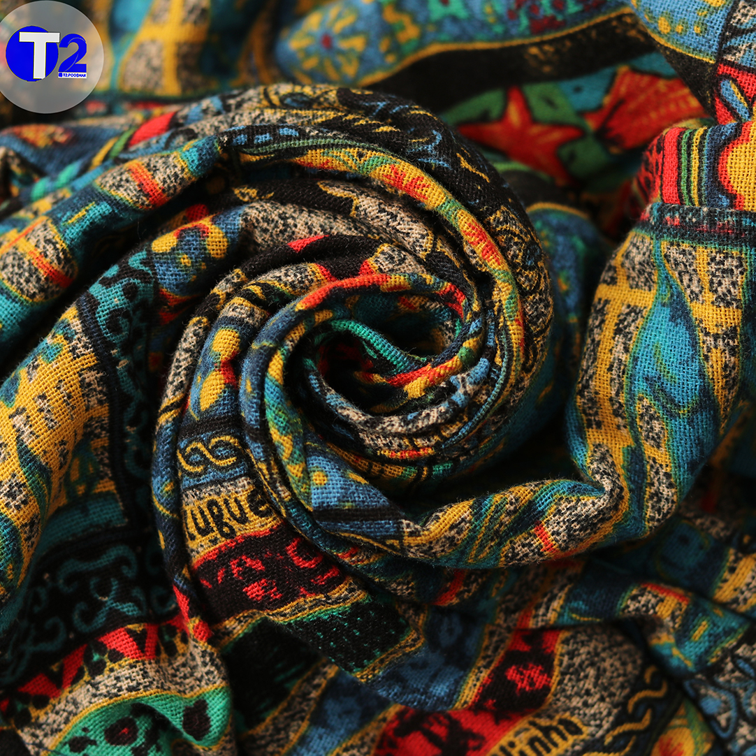 شلوار لینن چاپی پایین چین دار اتنا (3550)
