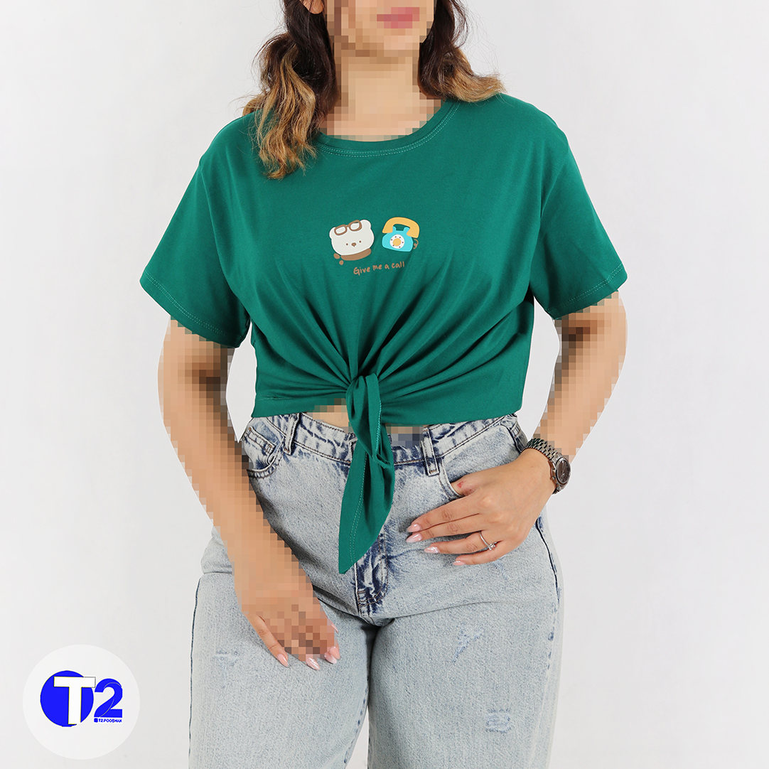 تیشرت پایین گره تلفن(3547)