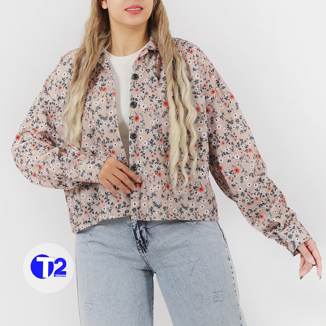 شومیز مانتومخمل کبریتی گلدار سوپرلش (3181)