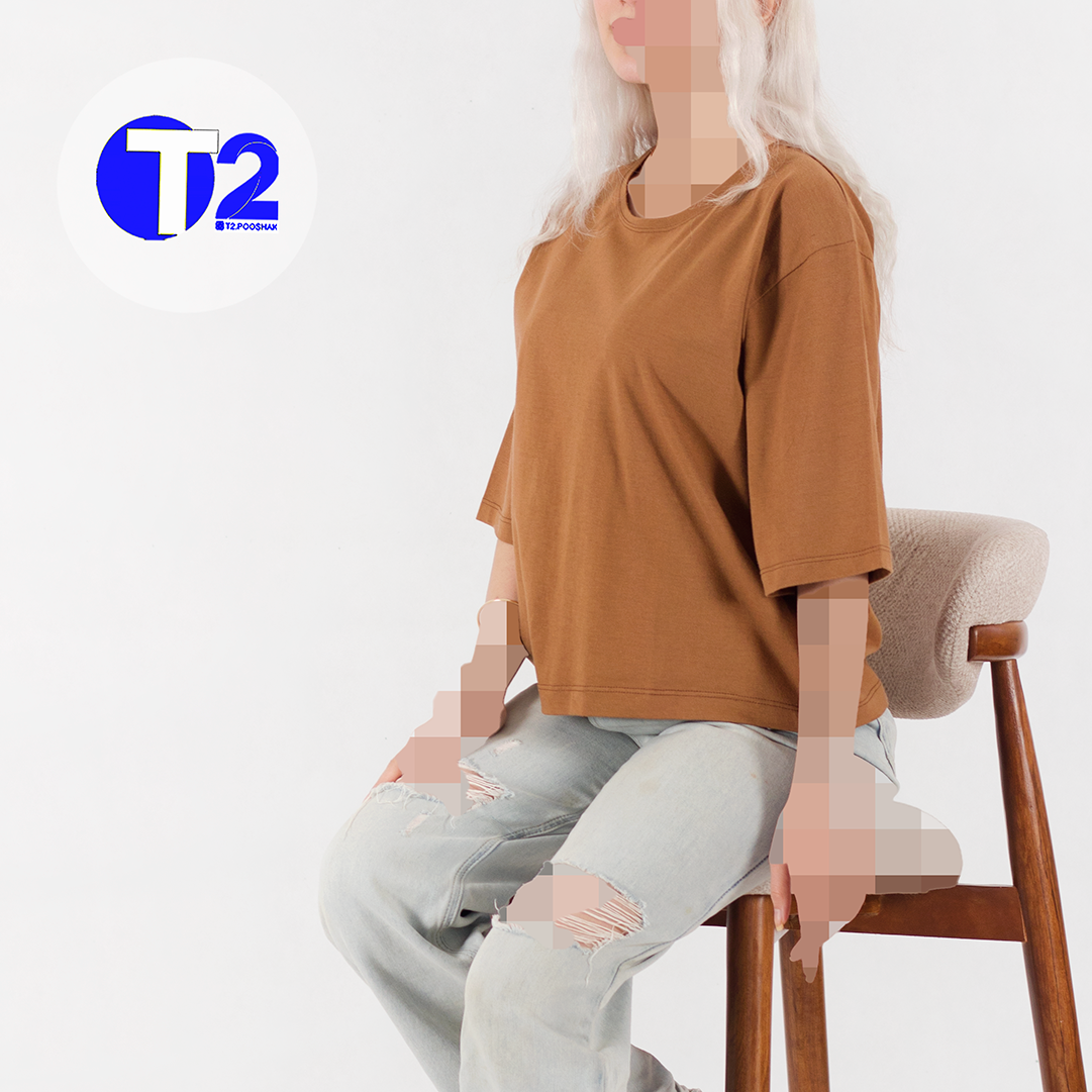 تیشرت کراپ پنبه بیسیک ساده-3 رنگ تکرار (3331)