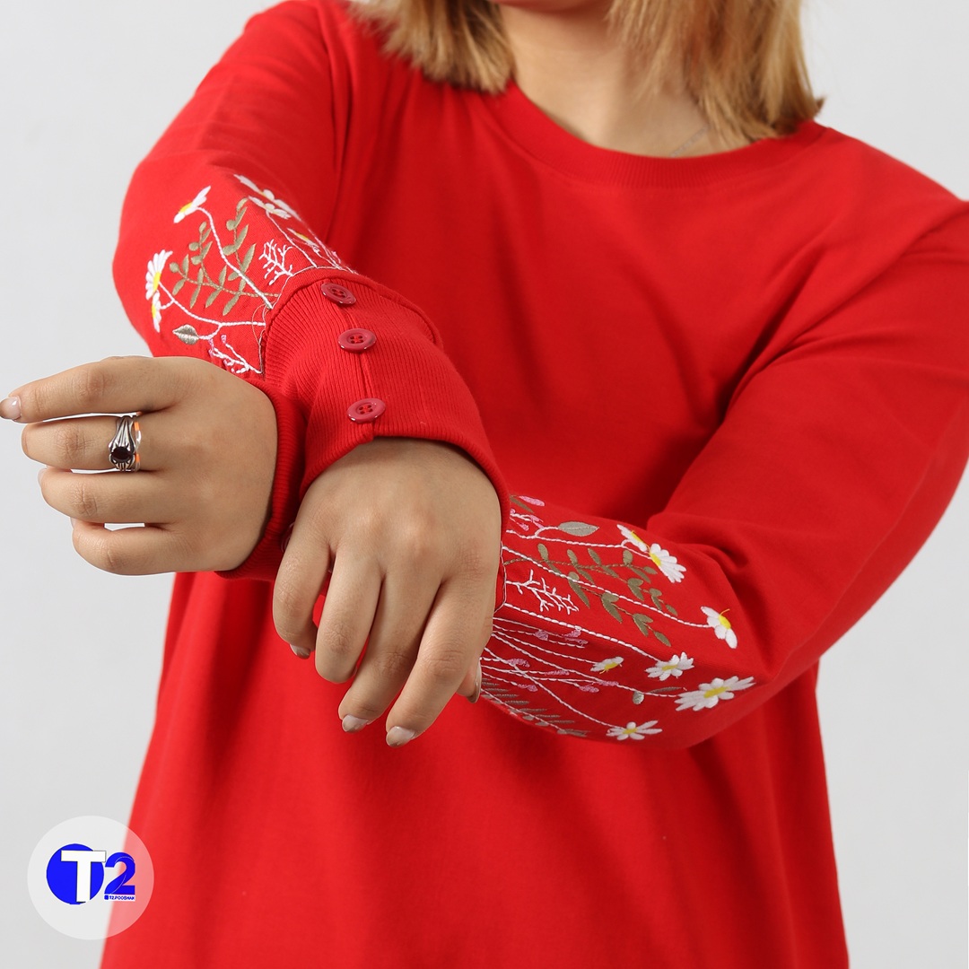 بلوز دورس دونخ پنبه گلدوزی آرنیکا (3118)