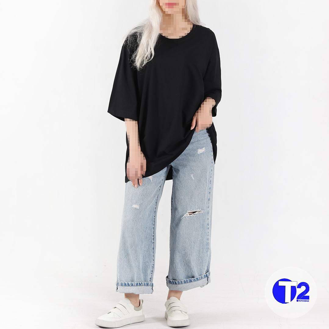 تیشرت لانگ ساده تک مشکی (2949)