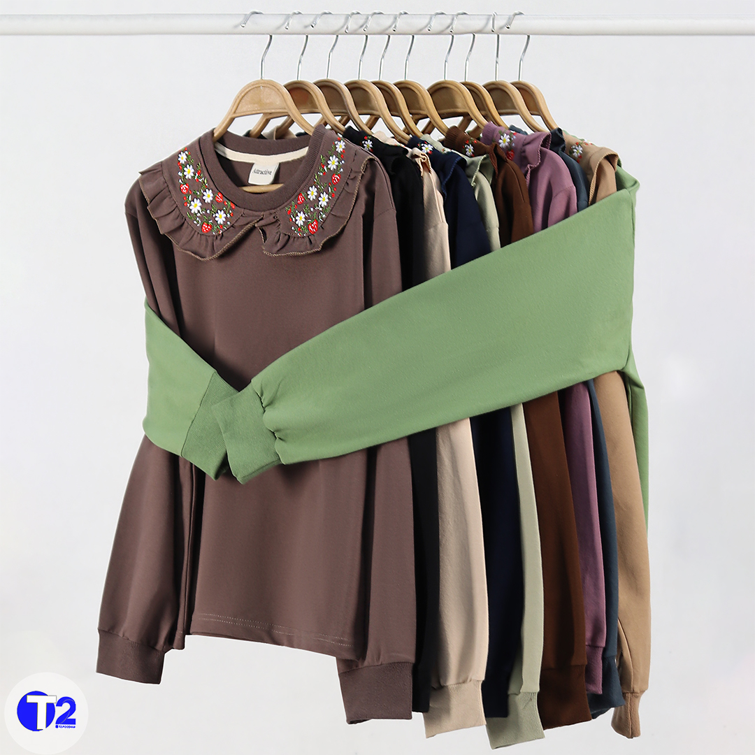 بلوز دورس یقه ب ب توت فرنگی (3631)