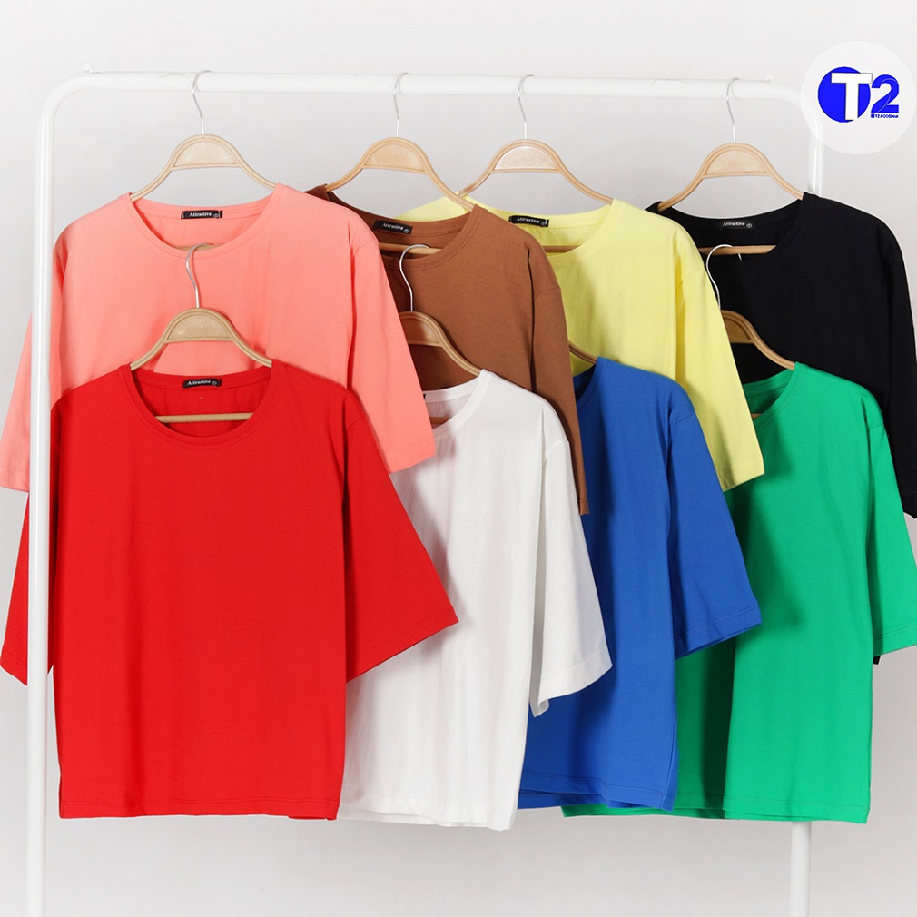 تیشرت کراپ پنبه بیسیک ساده-3 رنگ تکرار (3331)