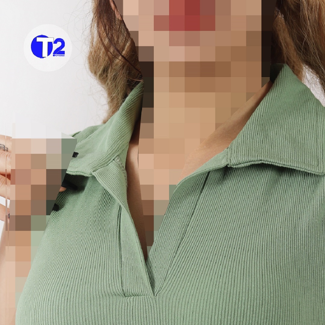  کراپ تاپ یقه شکاری فانریپ پنبه (3244)