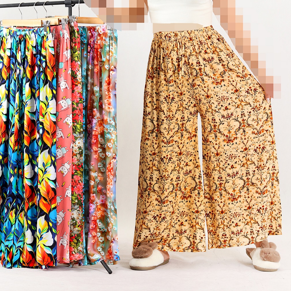 دامن شلواری نخی طرحدار (3306)