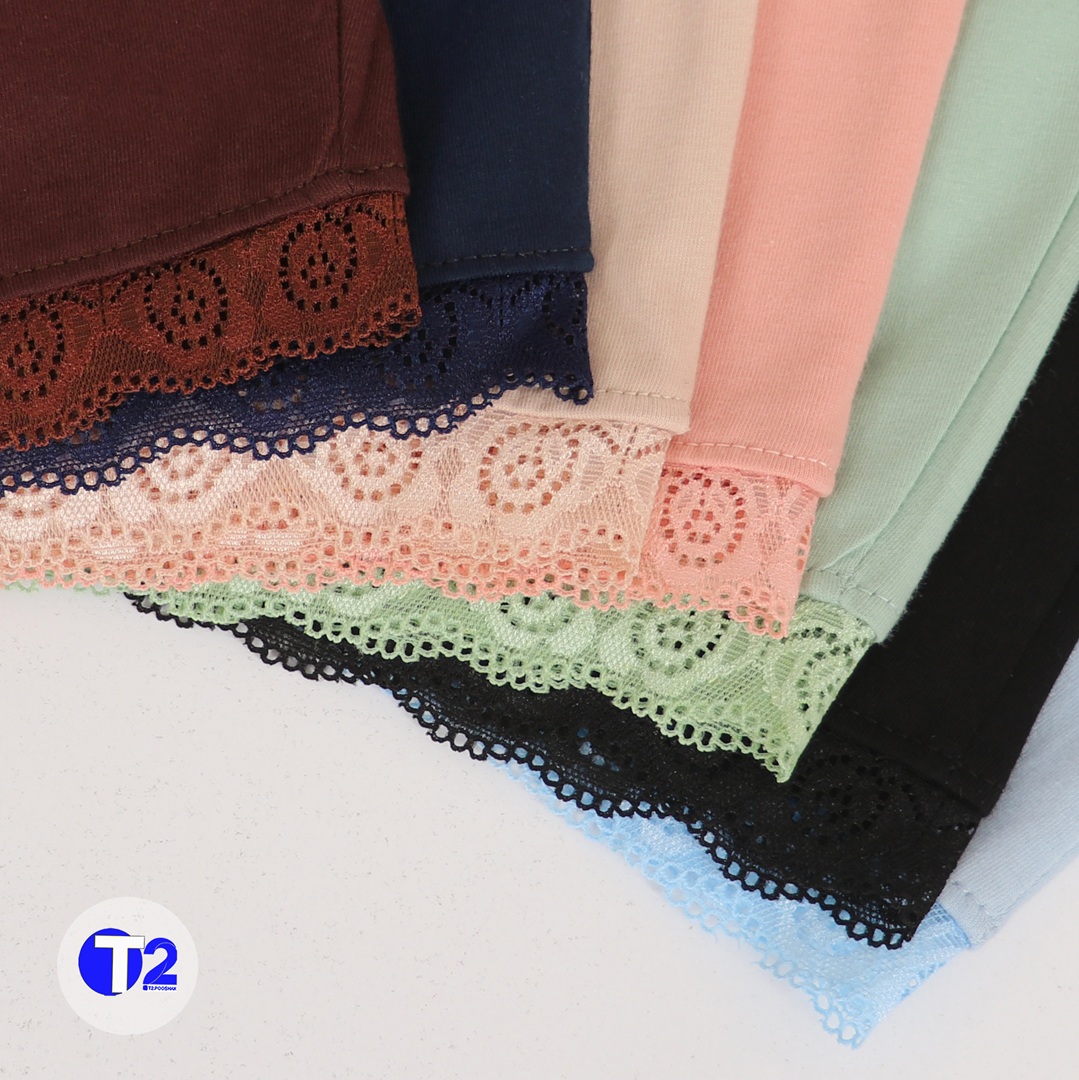 تیشرت  کراپ باکسی شکوفه آبی  گیپوری(3125)