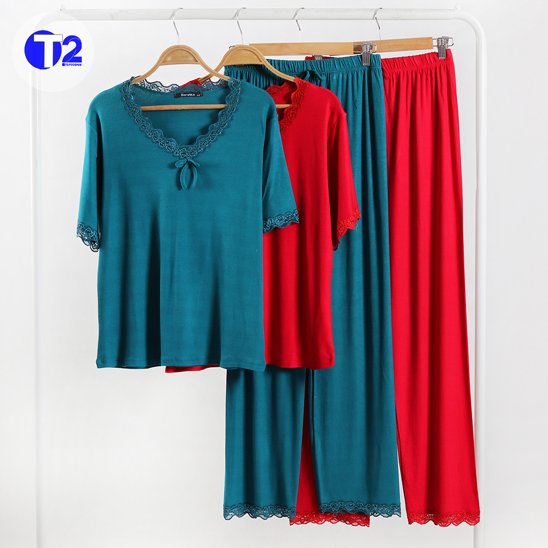 ست تیشرت وشلوارقواره دار پاپایا گیپوری (3489)