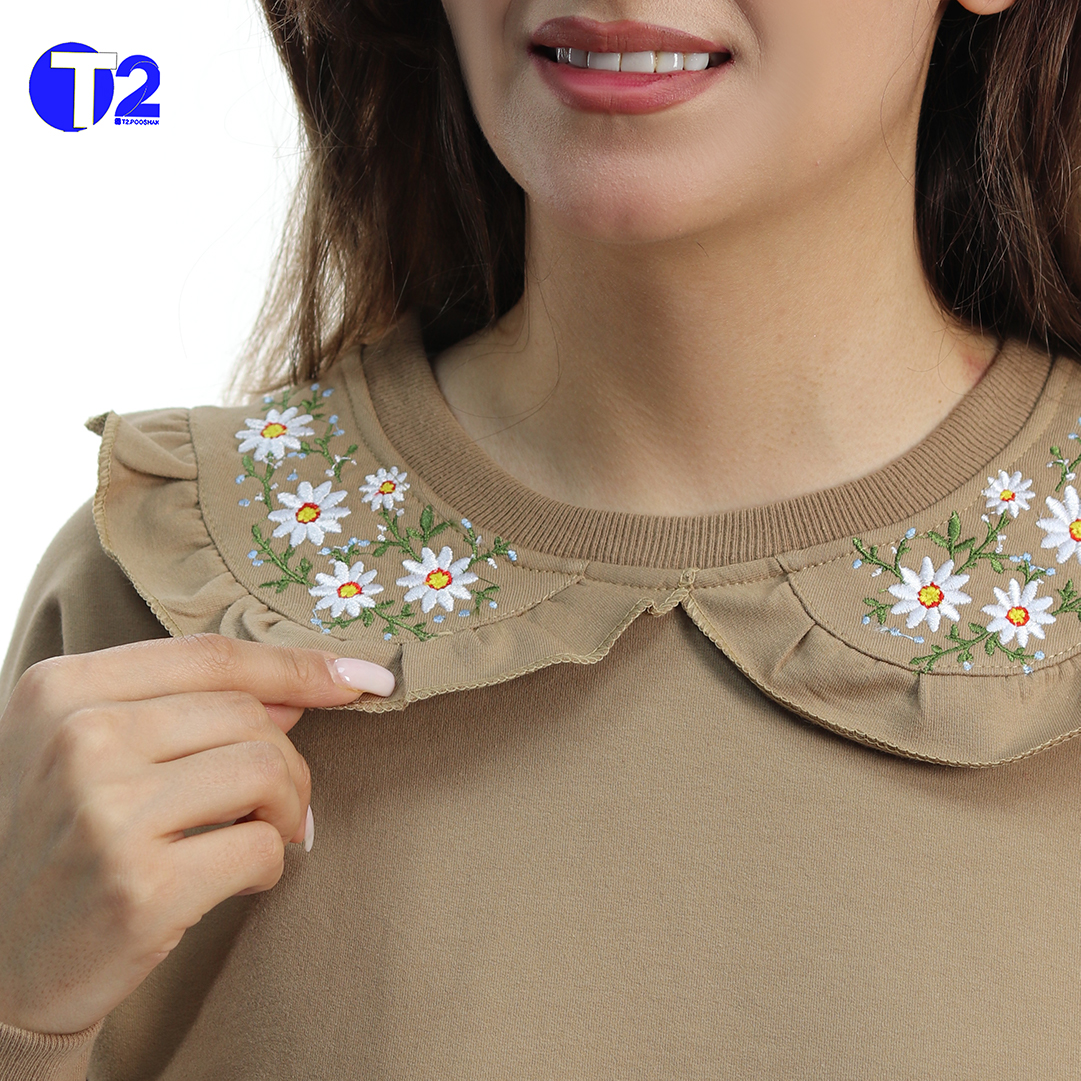 بلوزدورس یقه ب ب بابونه گلدوزی(3630)