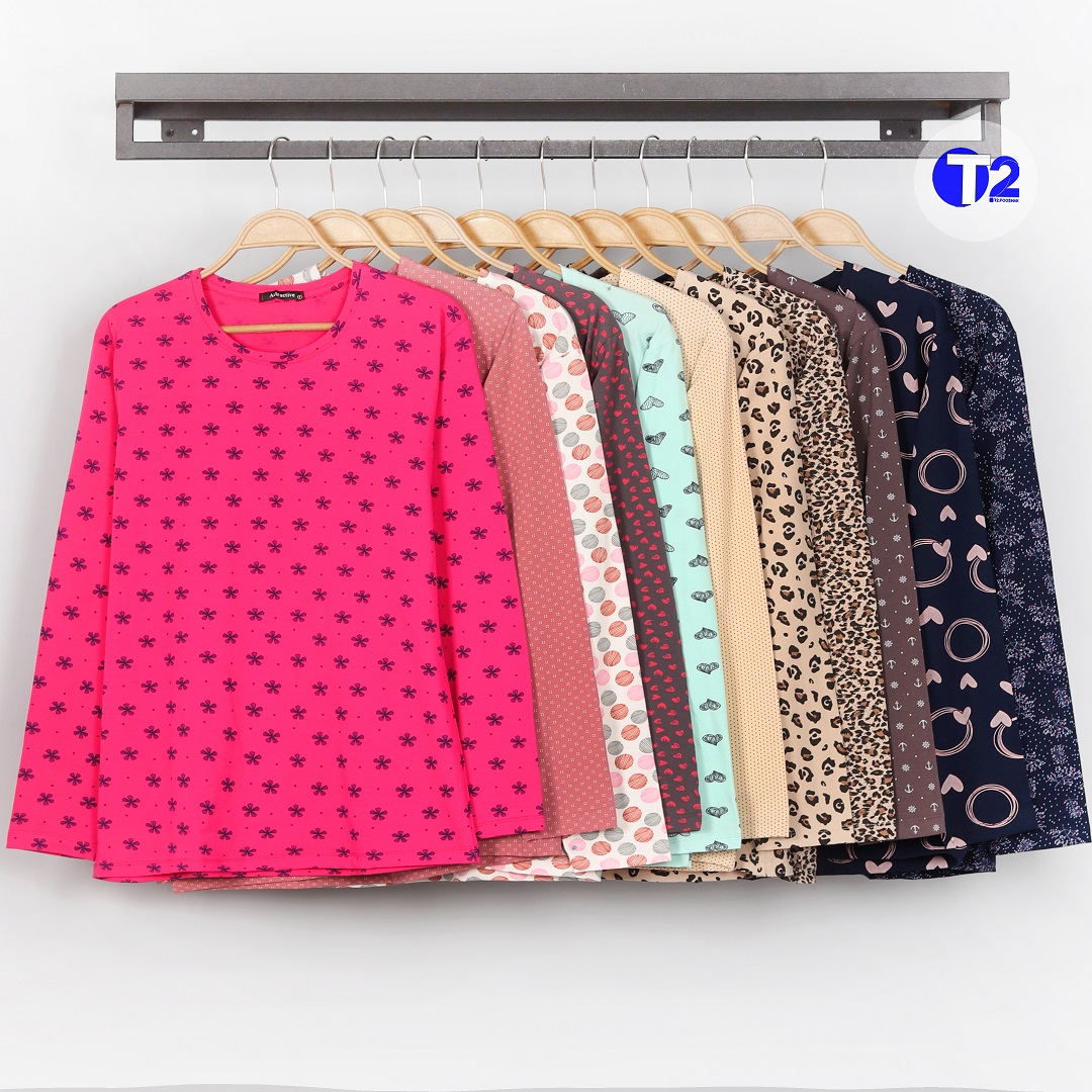 بلوز میکس گلدار چهارفصل پنبه لاکرا (3211)