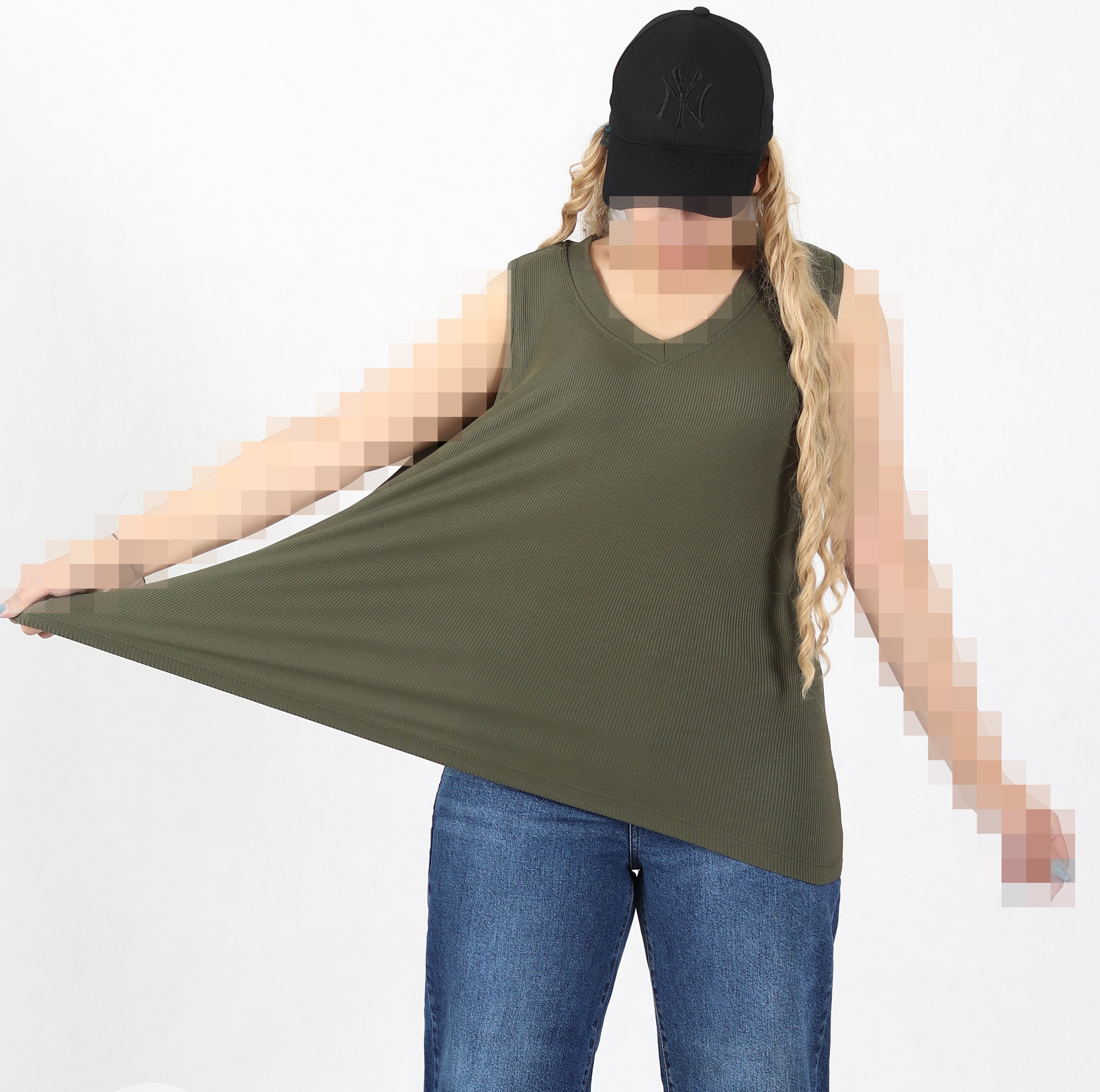 تاپ یقه هفت بیگ سایز برشکا پک 6رنگ اصلی (3124)