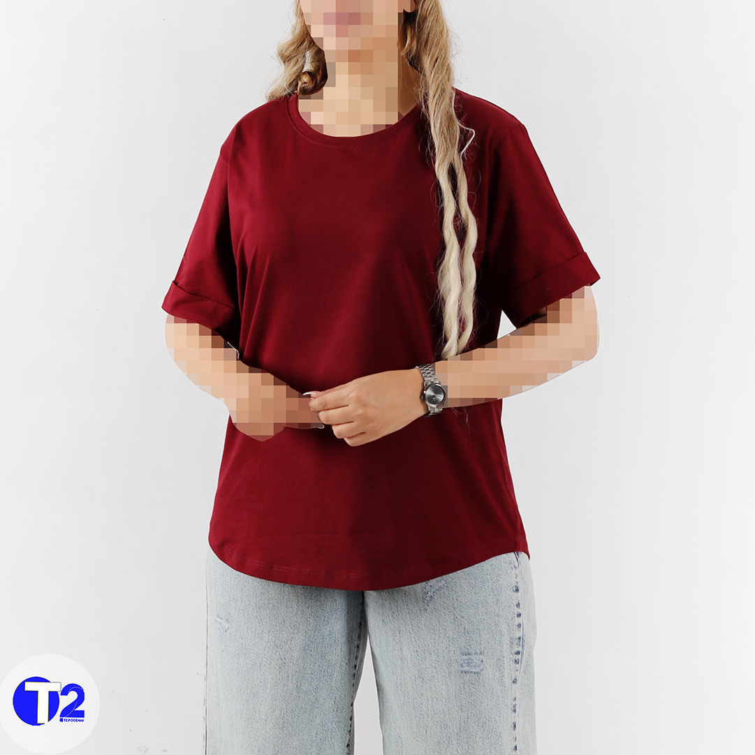 تیشرت بیسیک پایین هلالی (3475)