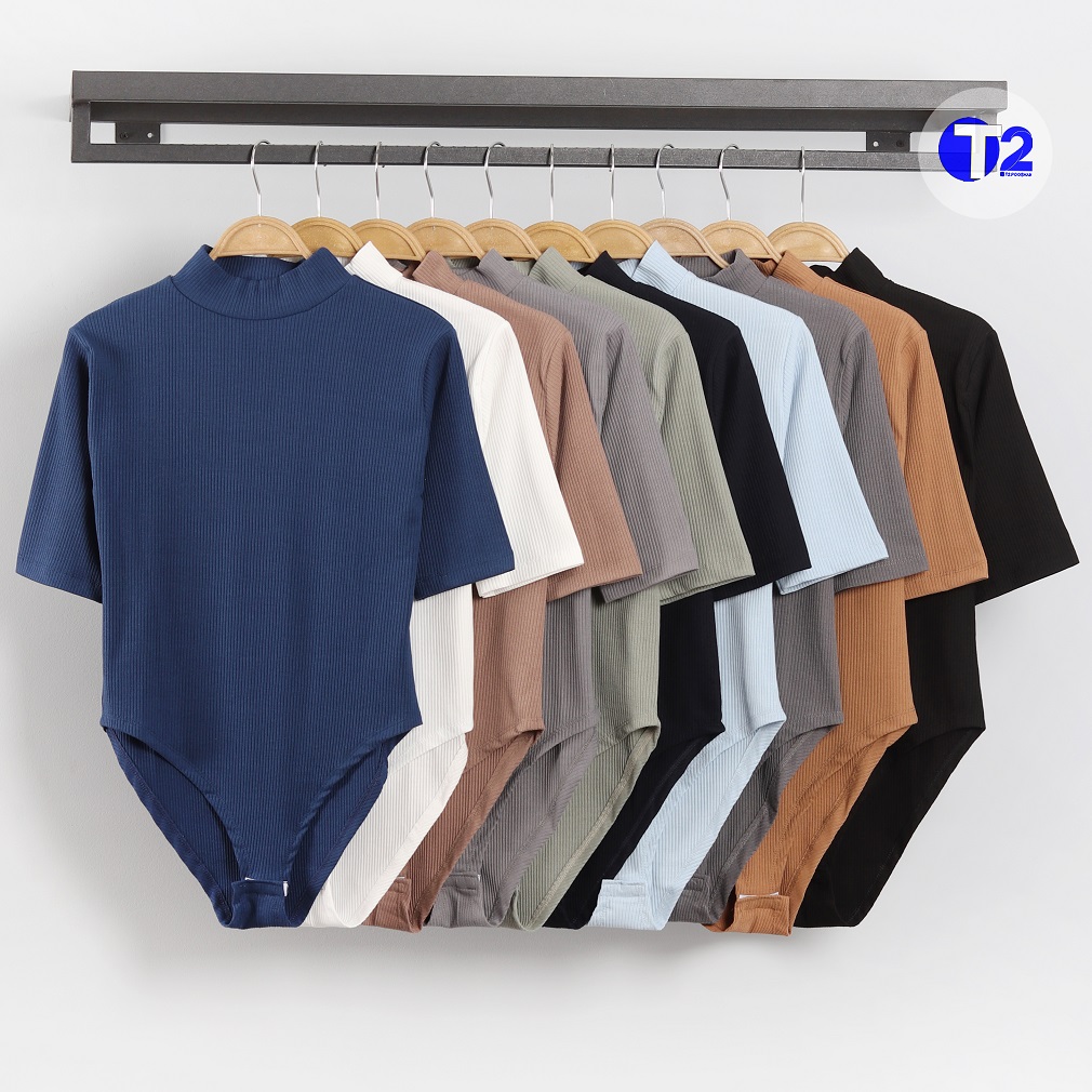 بادی یقه ایستاده کرکره آستین سه ربع (3142)