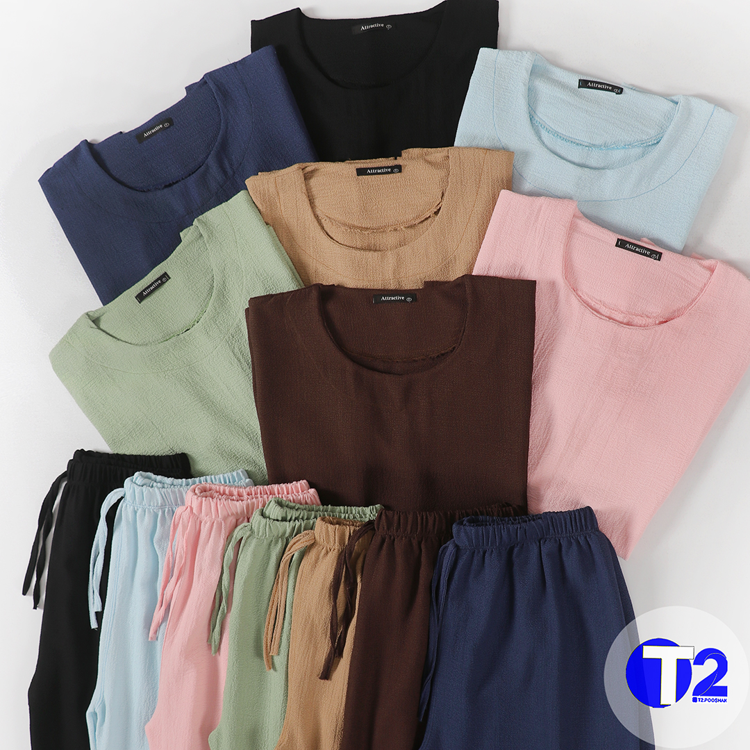 ست تیشرت شلوار کراش پفکی یا ینزی (3387)