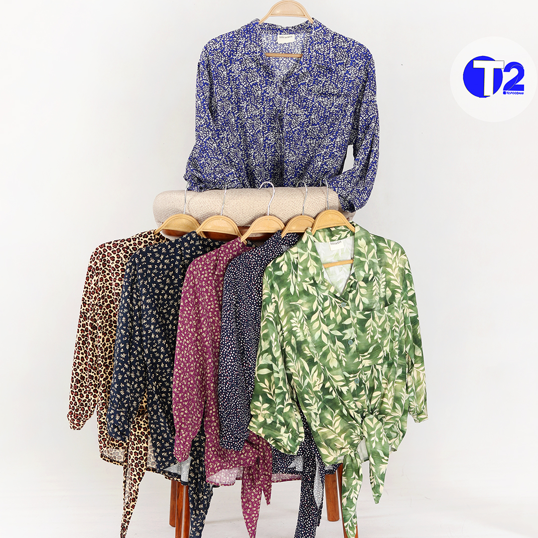شومیز مانتو پایین گره نخی وارداتی (3398)