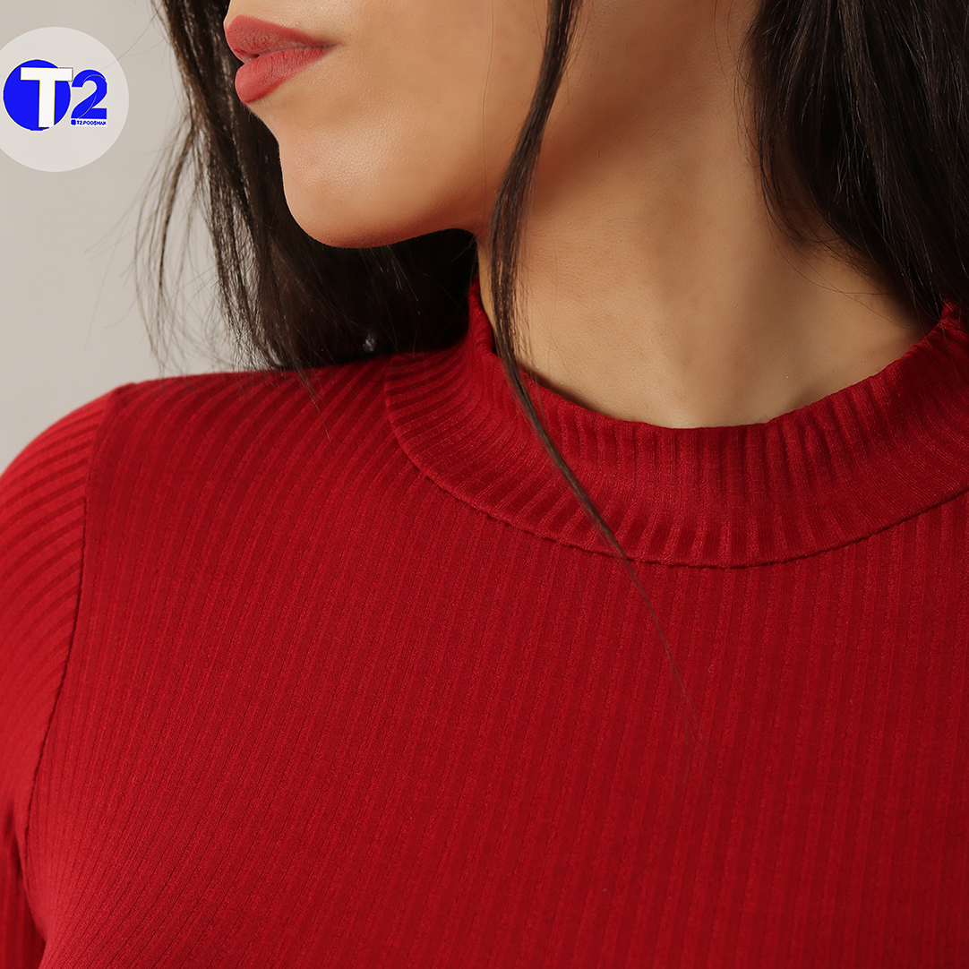 بلوز کراپ یقه ایستاده (3602)