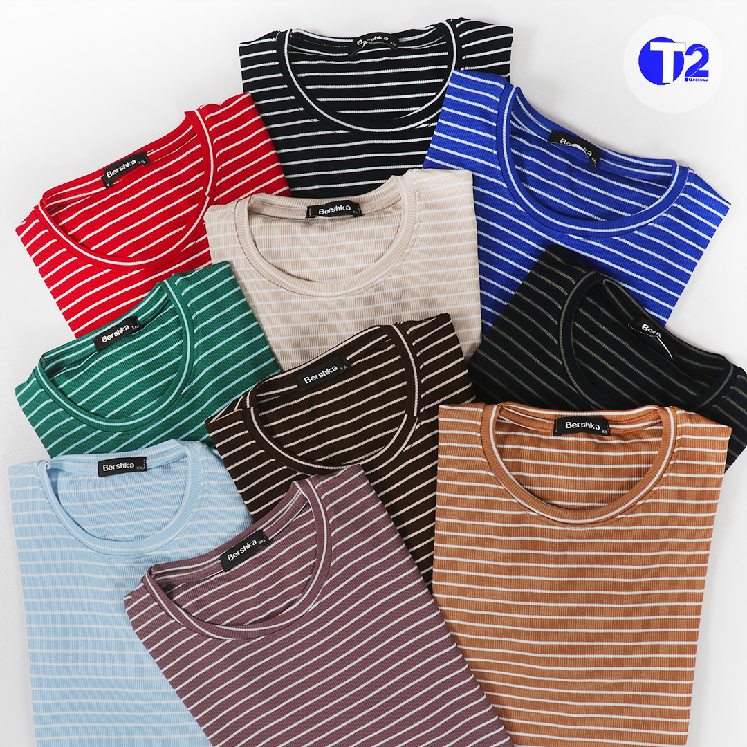 تیشرت یقه گرد رینگی برشکا (3412)