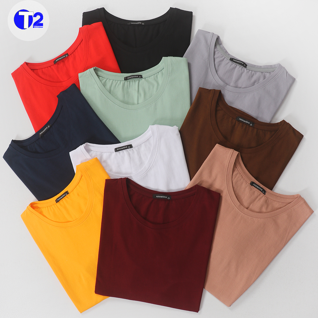 تیشرت بیسیک پایین هلالی (3475)