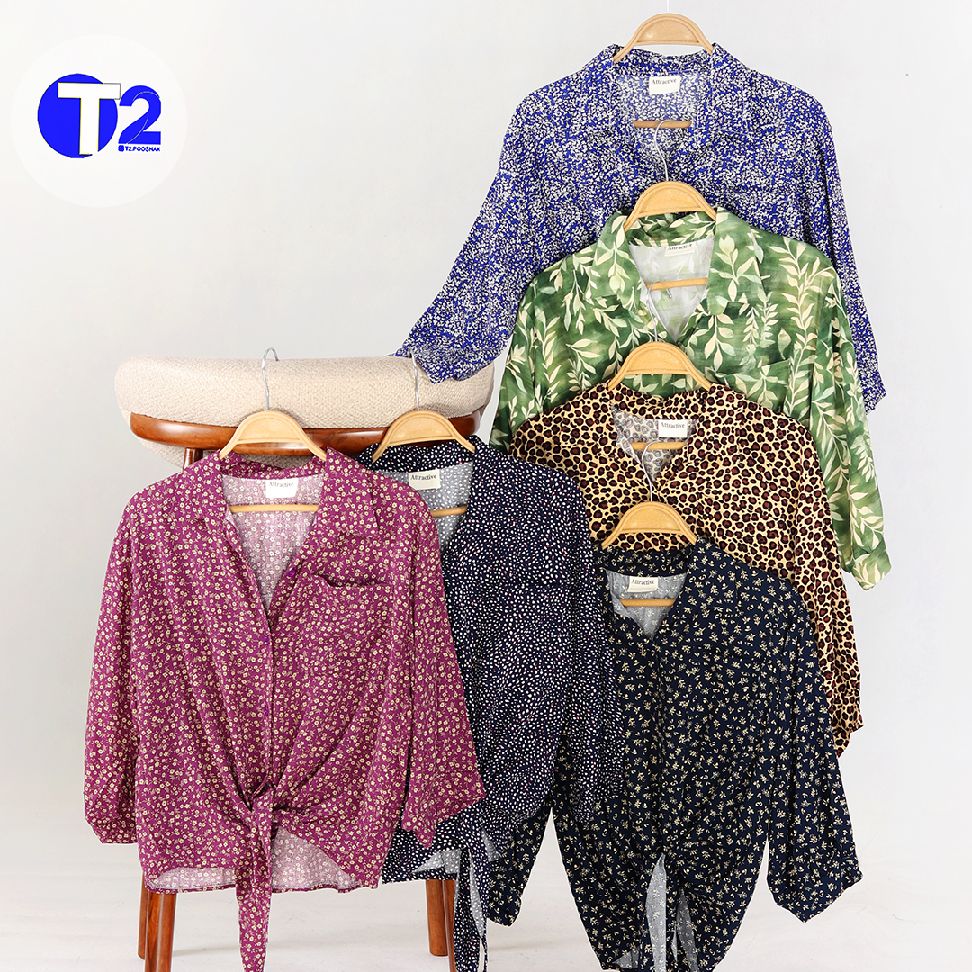 شومیز مانتو پایین گره نخی وارداتی (3398)