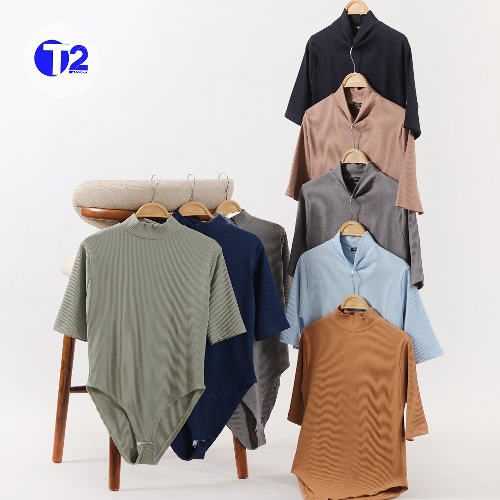 بادی یقه ایستاده کرکره آستین سه ربع (3142)
