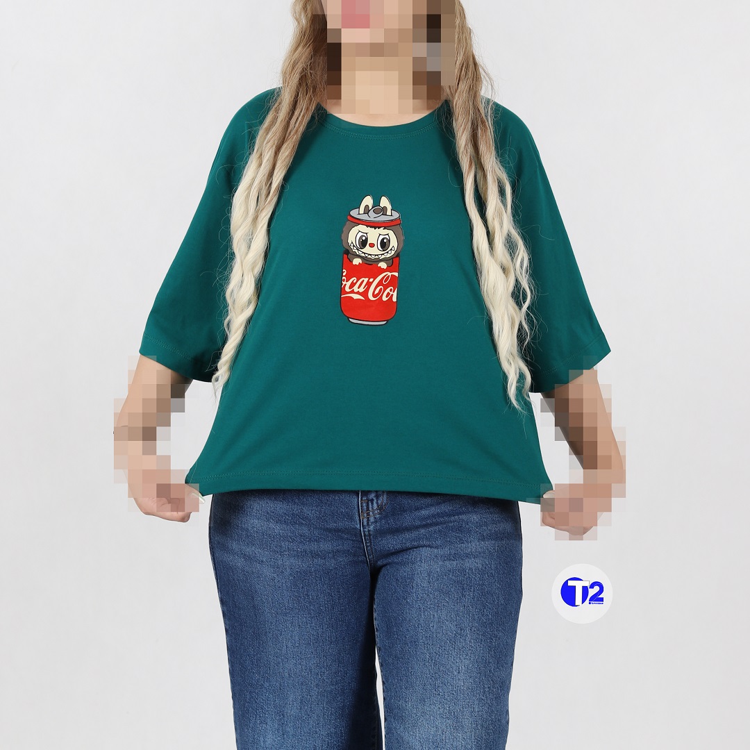 تیشرت  کراپ باکسی ترند  لبوبو(2984)