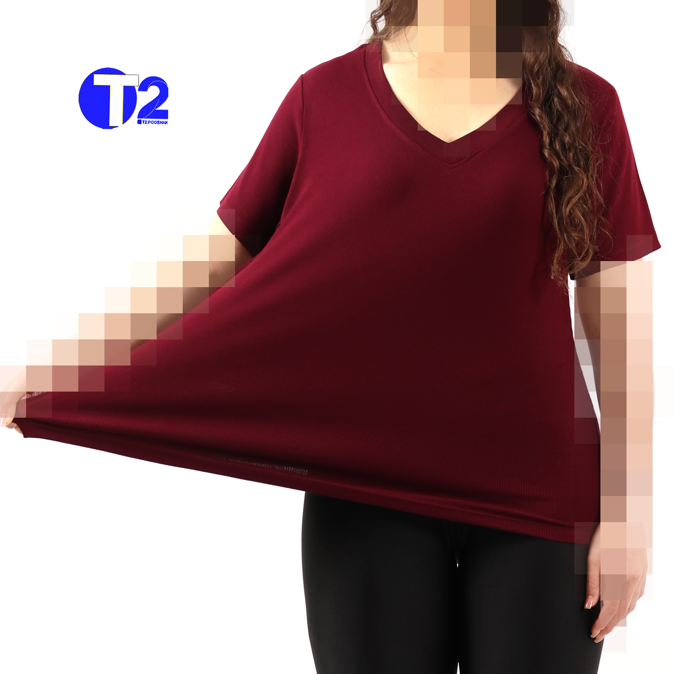 تیشرت یقه هفت بیگ سایز برشکا (3366)